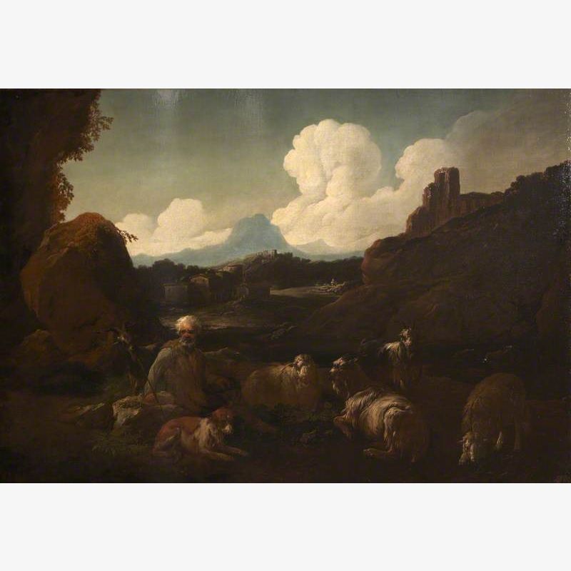 Peasant Attending Sheep