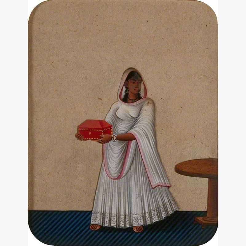 A Maidservant Holding a Jewellery Box