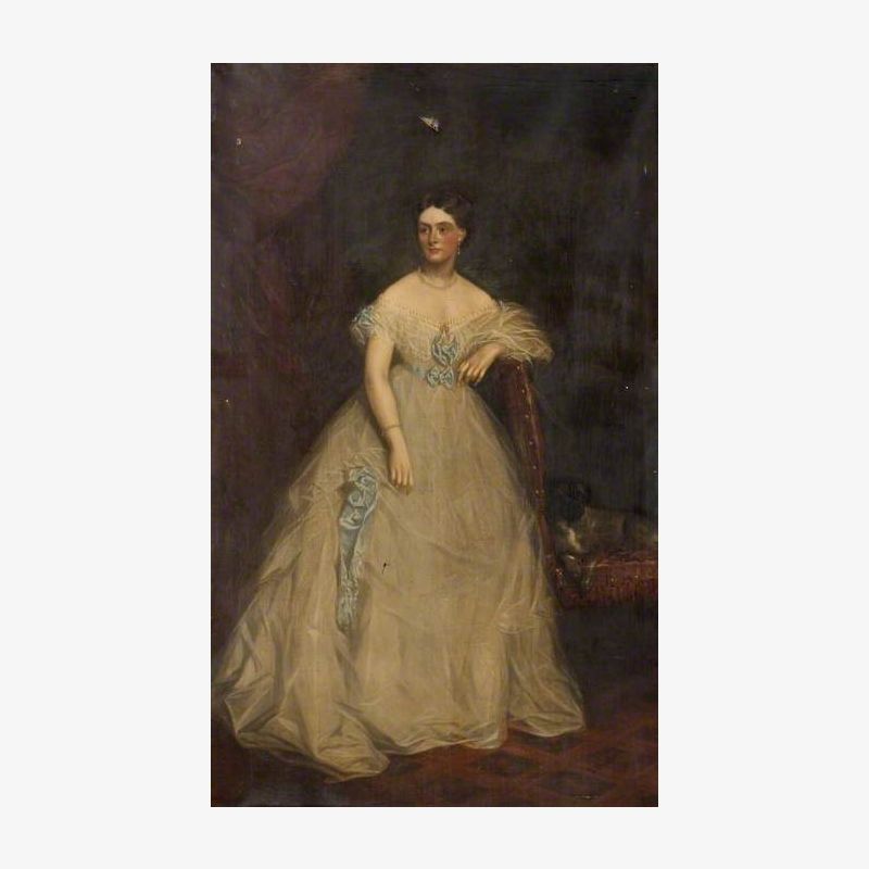 Portrait of a Lady Wearing a White Dress