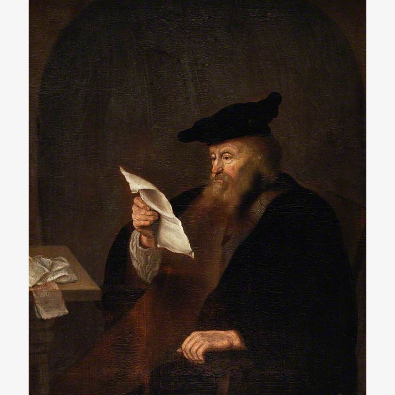 Scholar Reading in a Study