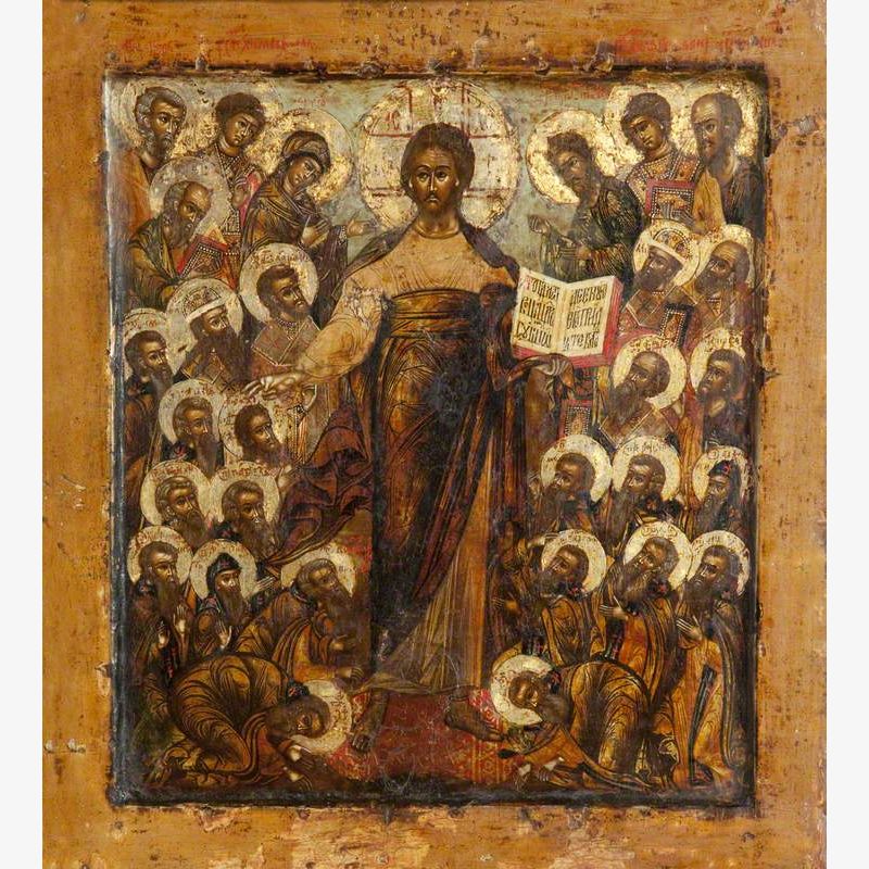 Icon with Deesis with Saints