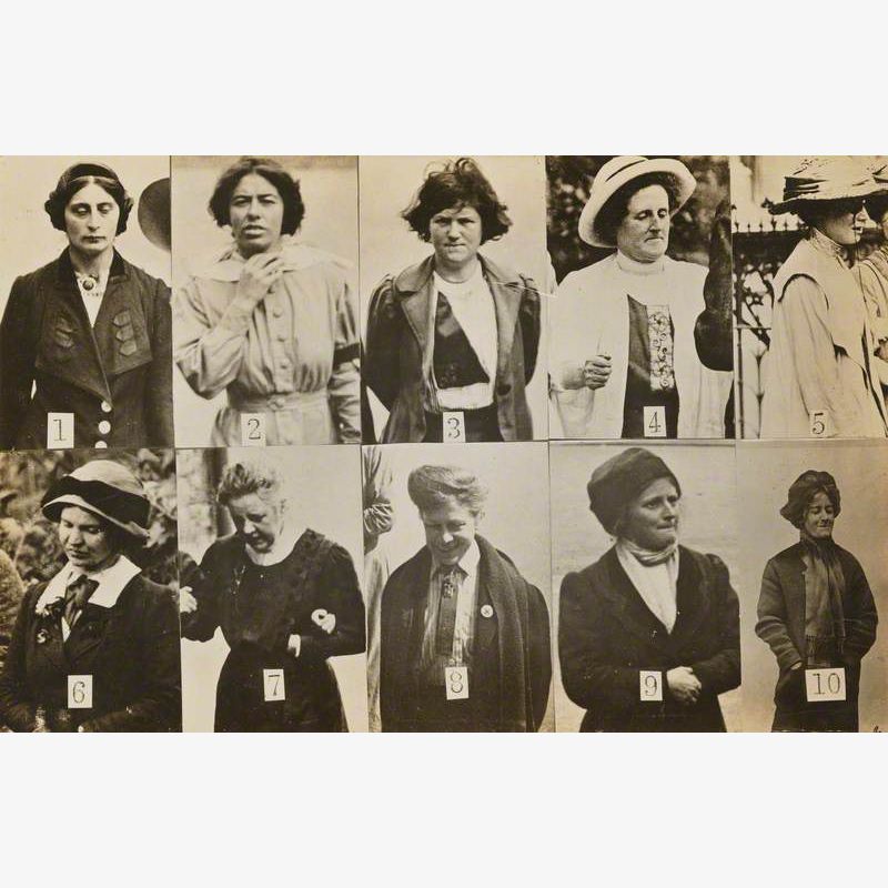 Surveillance Photograph of Militant Suffragettes