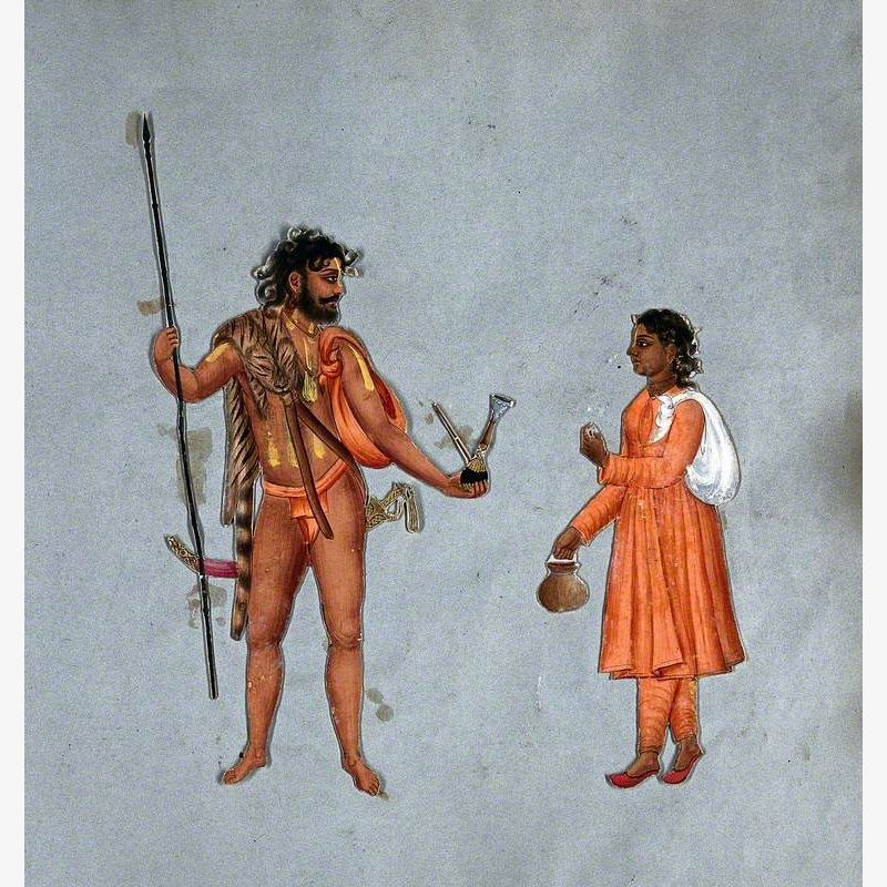 An Indian Mendicant Man and His Wife, of the 'Bynagy' Caste