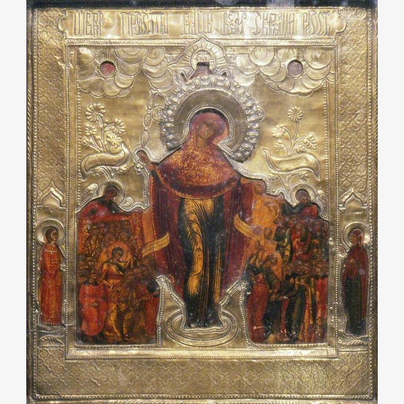Icon with Mater Consolatrix (Mother of God, Joy of Those Who Grieve)