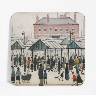L. S. Lowry ‘Market Scene, Northern Town’ (1939) coaster