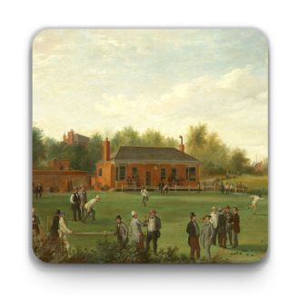 James Howe Carse ‘Opening Game of the Oldham Subscription Bowling Green, Frankhill, 1860’ coaster