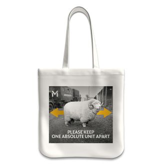 ‘Please Keep One Absolute Unit Apart’ tote bag