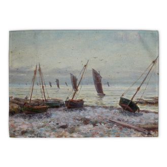 J. G. `Sailing Luggers` tea towel