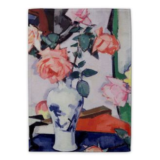 Samuel John Peploe `A Vase of Pink Roses` tea towel