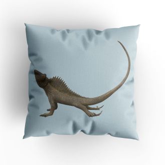 Unknown artist `Lizard` blue cushion