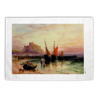 Sarah Louisa Kilpack `Mont Orgueil Castle` tea towel