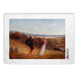 James Smetham `Piping Down the Valleys Wild` tea towel