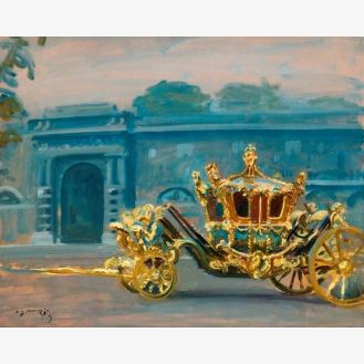 The Gilded Coach, Painted in the Palace Yard in Grey Weather
