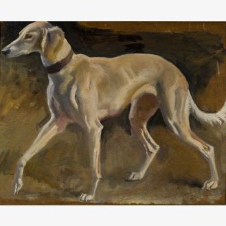 Study of a Dog for Lady Munnings on Grey Hunter