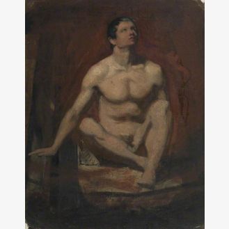 Seated Male Nude, Frontal View