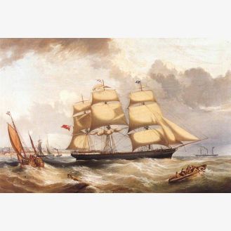 Ship 'British Merchant' Leaving Aberdeen