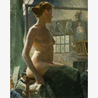 A Female Nude Seated at Julian's Atelier, Rue du Dragon