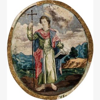Saint John the Baptist in the Wilderness, Holding a Cross