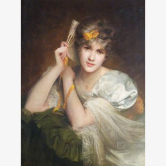Portrait of an Unknown Woman with a Fan