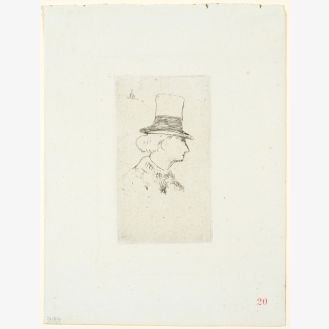 Baudelaire in Profile, in a Top-Hat (Baudelaire de profil, en chapeau)