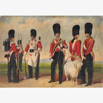 Group Painting including Drum Major Noble, c.1842