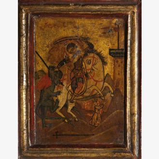 Icon with Saint George and the Dragon